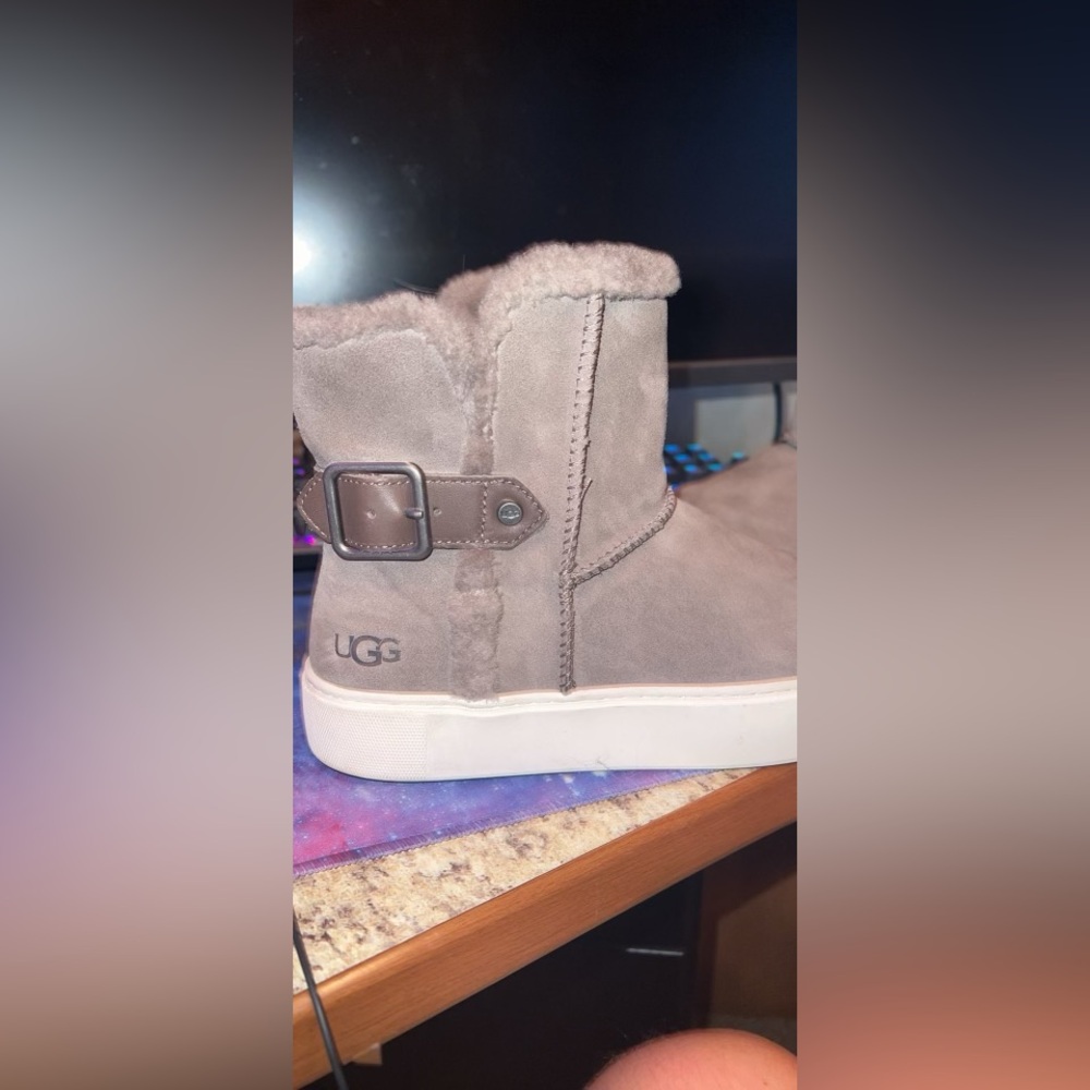 Ugg aika mole suede sheepskin ankle sneaker boots